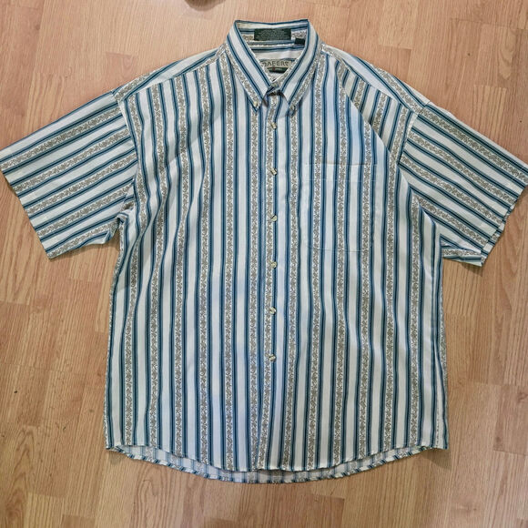 Loafers by Reed St James Mens Vintage Country Western Striped Button-Up Shirt XL - Picture 1 of 11